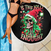 Skull Santa Girl Beach Blanket Is This Jolly Enough - Wonder Print Shop
