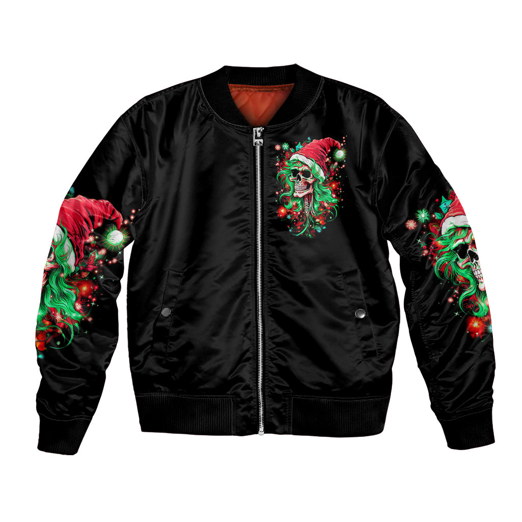 Skull Santa Girl Bomber Jacket Is This Jolly Enough - Wonder Print Shop
