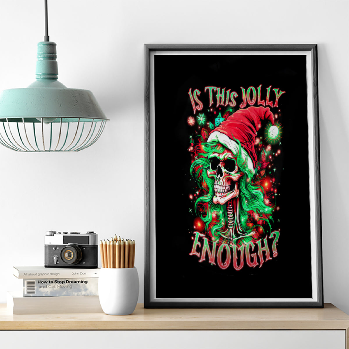 Skull Santa Girl Canvas Wall Art Is This Jolly Enough - Wonder Print Shop