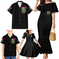 Skull Santa Girl Family Matching Mermaid Dress and Hawaiian Shirt Is This Jolly Enough - Wonder Print Shop