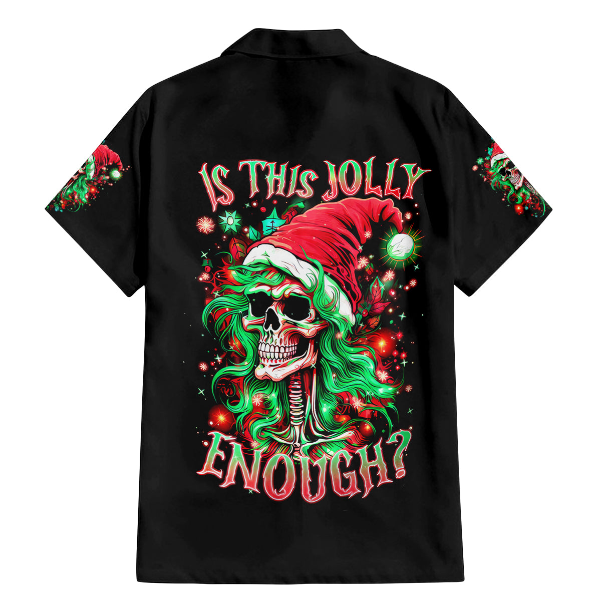 Skull Santa Girl Family Matching Mermaid Dress and Hawaiian Shirt Is This Jolly Enough - Wonder Print Shop