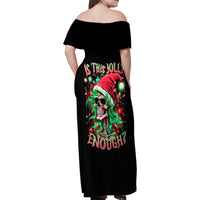 Skull Santa Girl Family Matching Off Shoulder Maxi Dress and Hawaiian Shirt Is This Jolly Enough - Wonder Print Shop