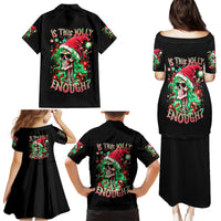 Skull Santa Girl Family Matching Puletasi Dress and Hawaiian Shirt Is This Jolly Enough - Wonder Print Shop