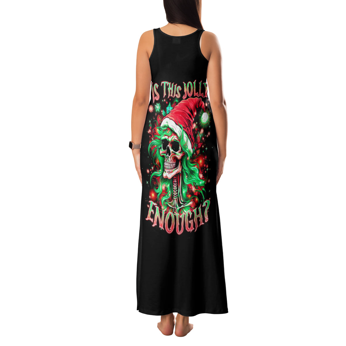Skull Santa Girl Family Matching Tank Maxi Dress and Hawaiian Shirt Is This Jolly Enough - Wonder Print Shop