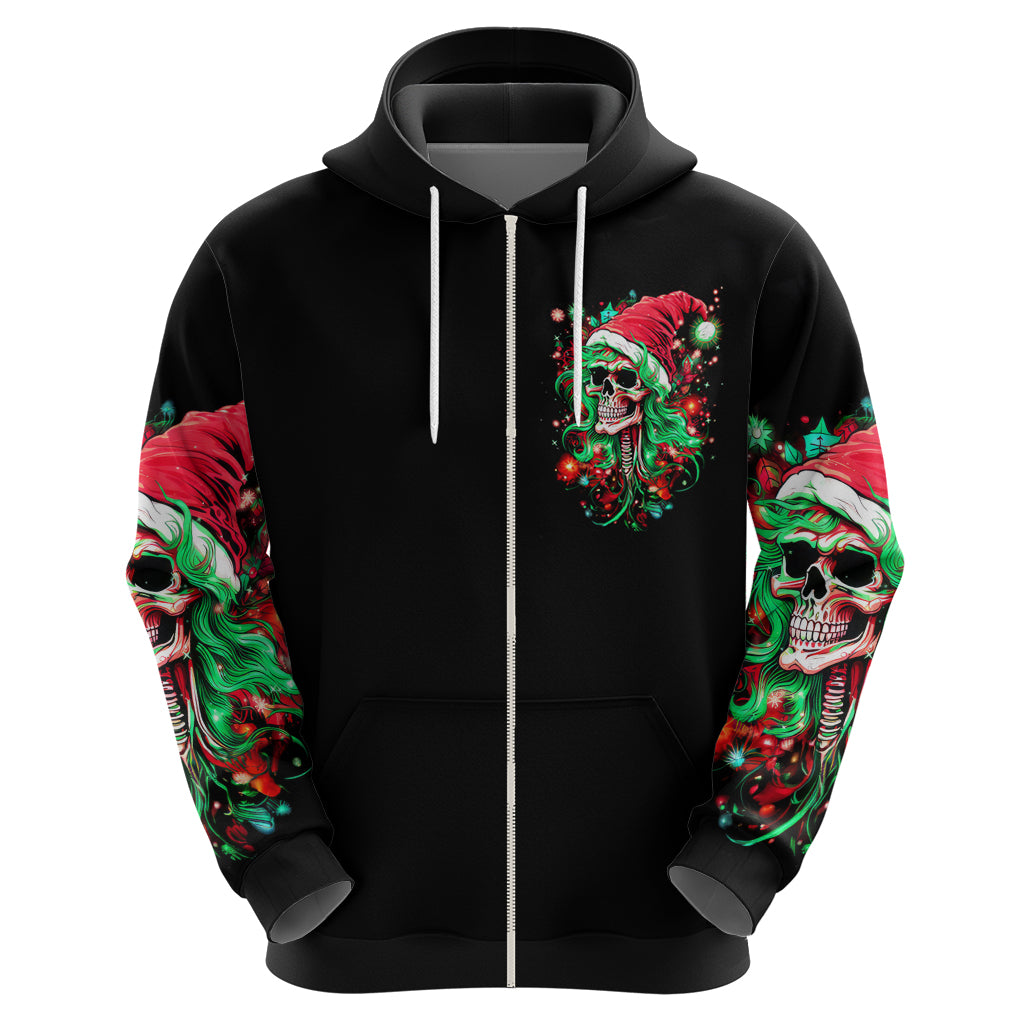 Skull Santa Girl Hoodie Is This Jolly Enough - Wonder Print Shop