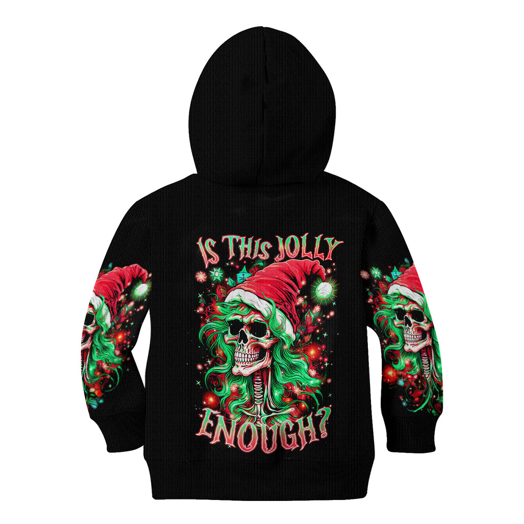 Skull Santa Girl Kid Hoodie Is This Jolly Enough - Wonder Print Shop