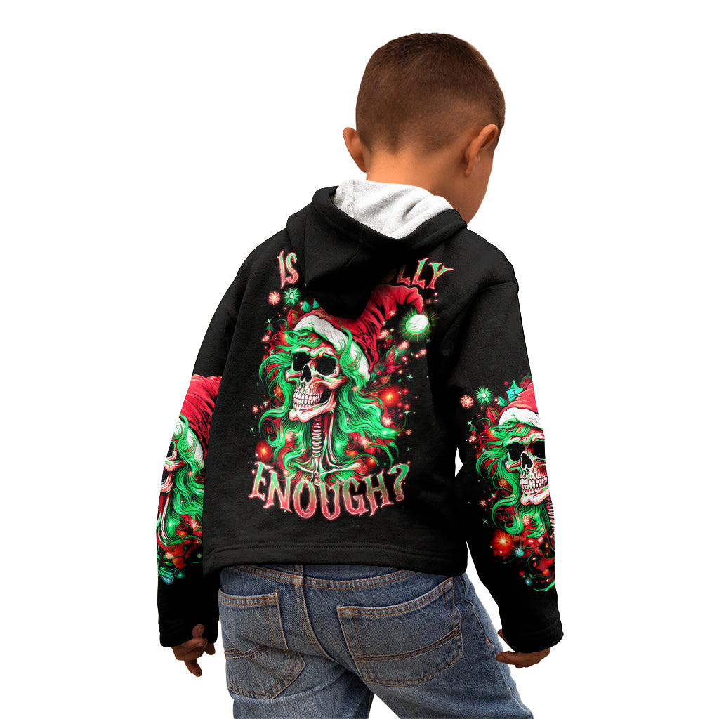 Skull Santa Girl Kid Hoodie Is This Jolly Enough - Wonder Print Shop