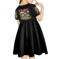 Skull Santa Girl Kid Short Sleeve Dress Is This Jolly Enough - Wonder Print Shop