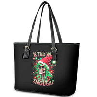 Skull Santa Girl Leather Tote Bag Is This Jolly Enough - Wonder Print Shop