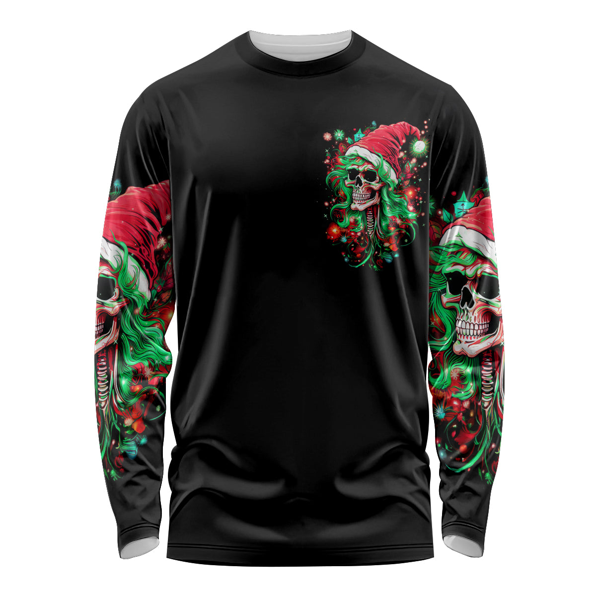 Skull Santa Girl Long Sleeve Shirt Is This Jolly Enough - Wonder Print Shop
