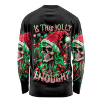 Skull Santa Girl Long Sleeve Shirt Is This Jolly Enough - Wonder Print Shop