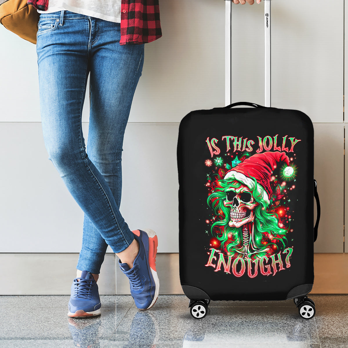 Skull Santa Girl Luggage Cover Is This Jolly Enough - Wonder Print Shop