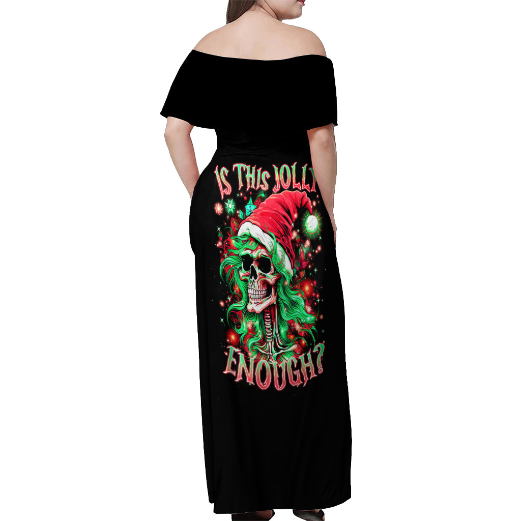 Skull Santa Girl Off Shoulder Maxi Dress Is This Jolly Enough - Wonder Print Shop