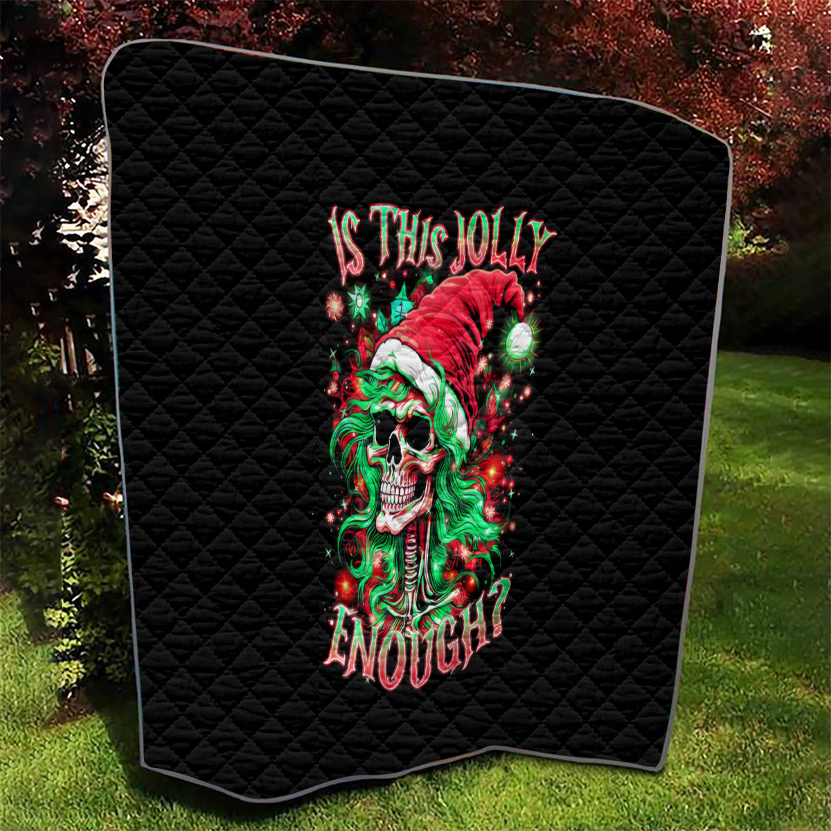 Skull Santa Girl Quilt Is This Jolly Enough - Wonder Print Shop
