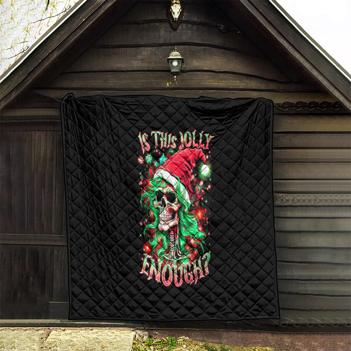 Skull Santa Girl Quilt Is This Jolly Enough - Wonder Print Shop