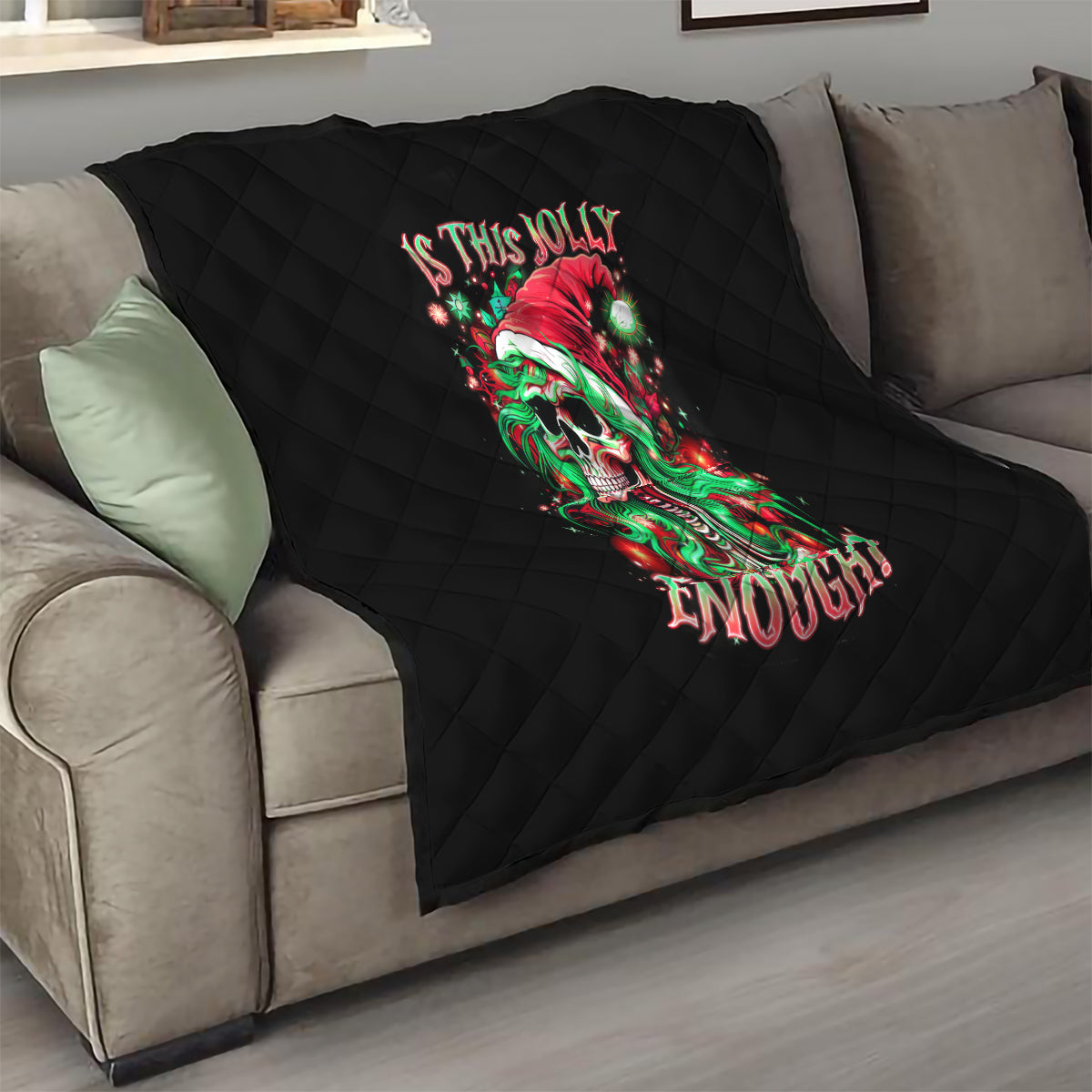 Skull Santa Girl Quilt Is This Jolly Enough - Wonder Print Shop