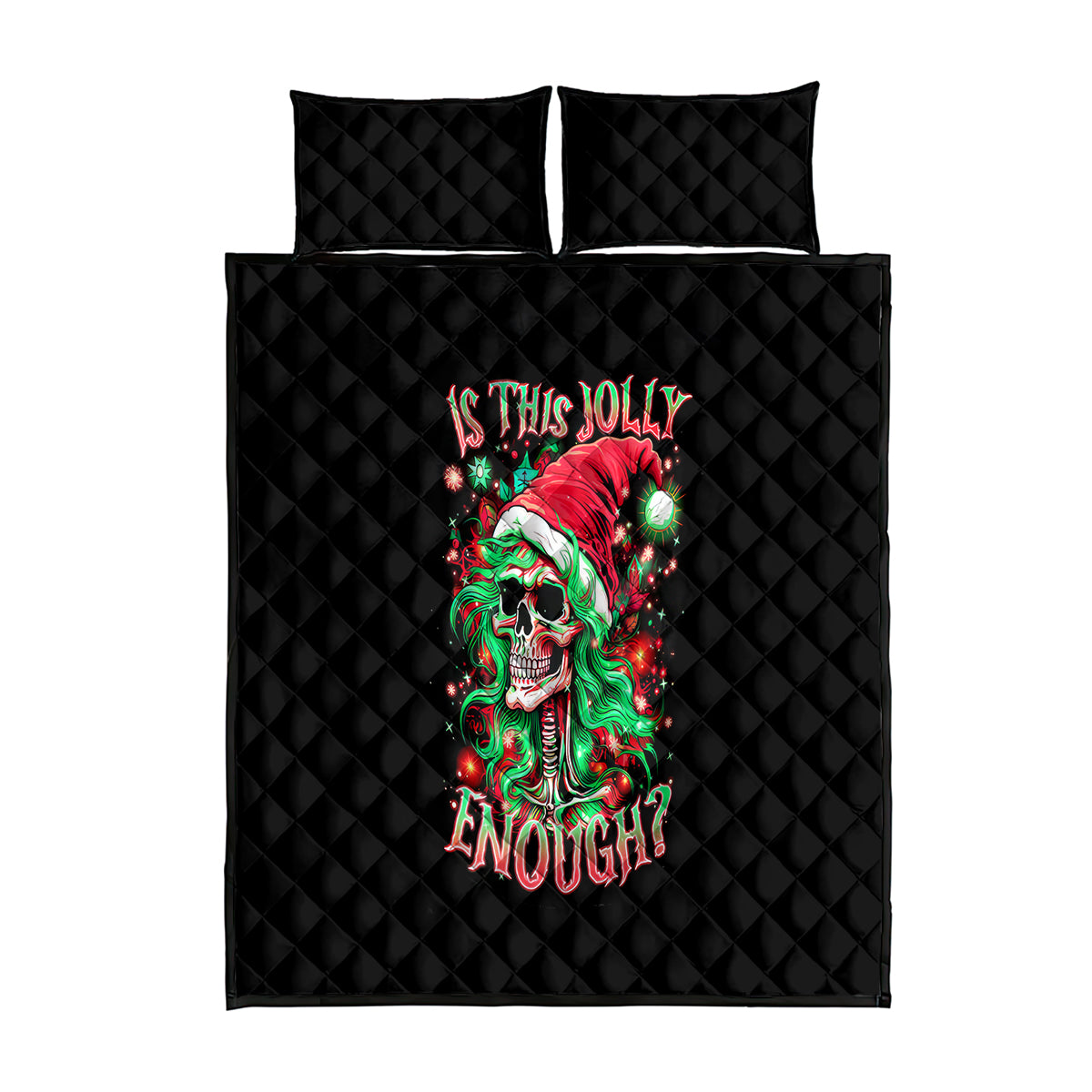 Skull Santa Girl Quilt Bed Set Is This Jolly Enough - Wonder Print Shop