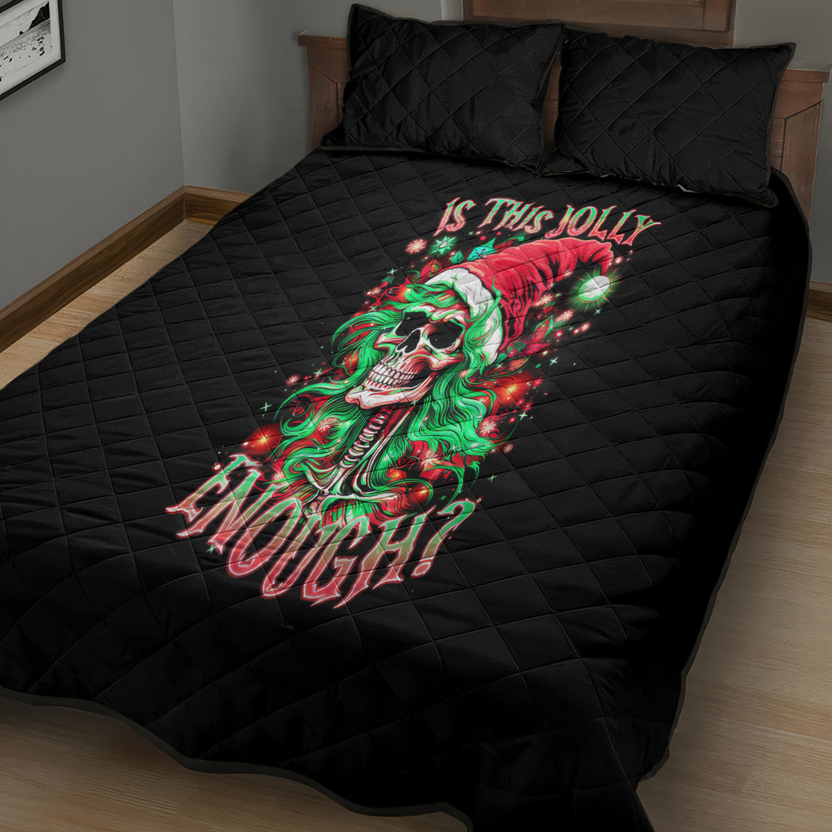 Skull Santa Girl Quilt Bed Set Is This Jolly Enough - Wonder Print Shop