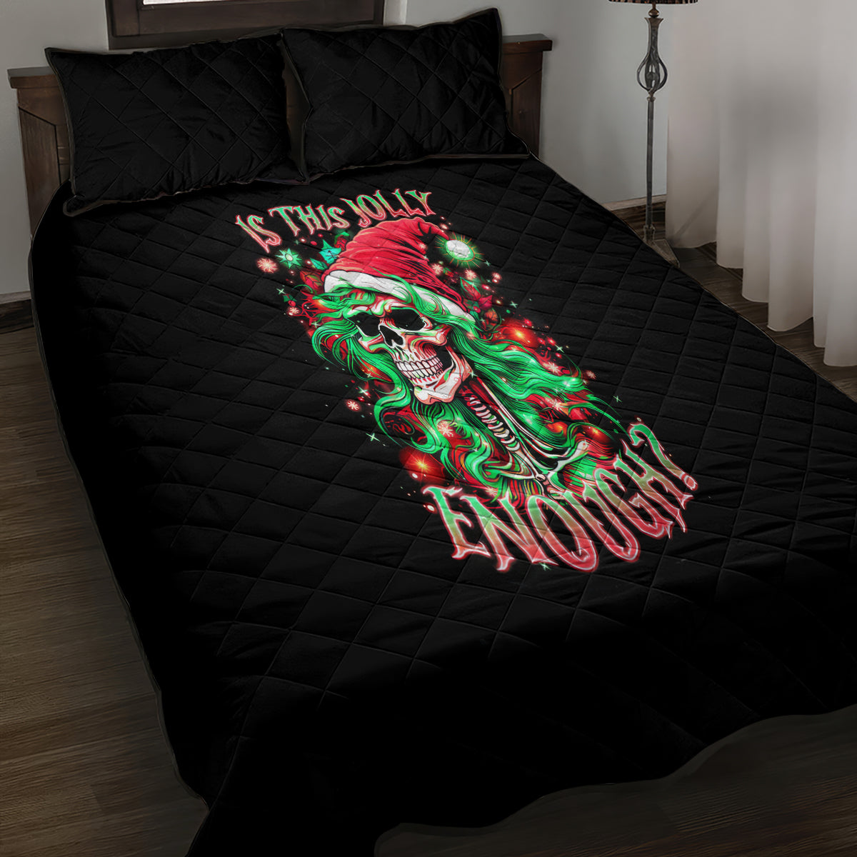 Skull Santa Girl Quilt Bed Set Is This Jolly Enough - Wonder Print Shop