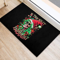 Skull Santa Girl Rubber Doormat Is This Jolly Enough - Wonder Print Shop