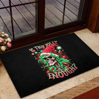 Skull Santa Girl Rubber Doormat Is This Jolly Enough - Wonder Print Shop