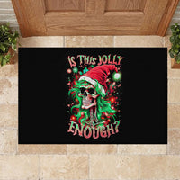 Skull Santa Girl Rubber Doormat Is This Jolly Enough - Wonder Print Shop