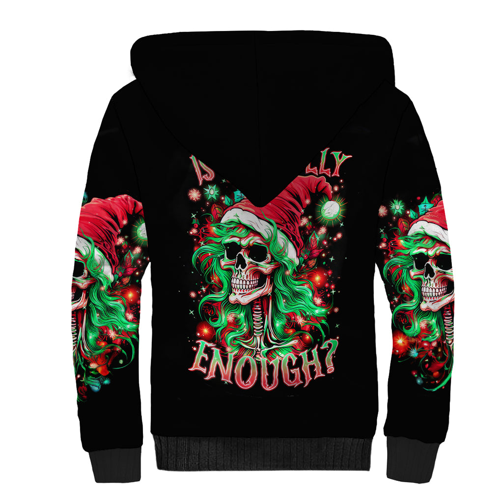Skull Santa Girl Sherpa Hoodie Is This Jolly Enough - Wonder Print Shop