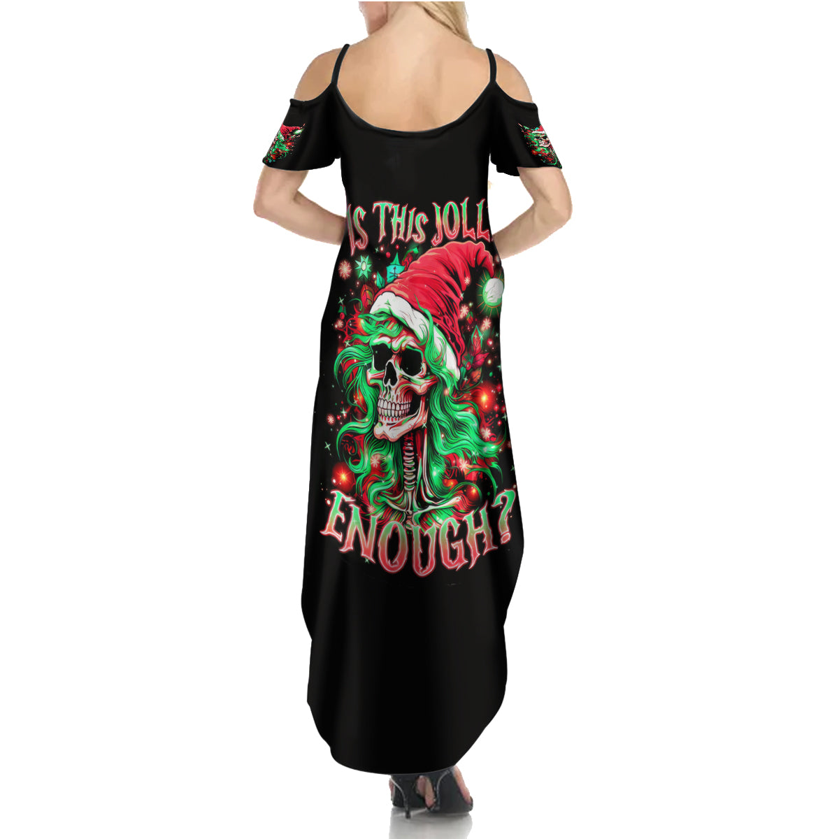 Skull Santa Girl Summer Maxi Dress Is This Jolly Enough - Wonder Print Shop