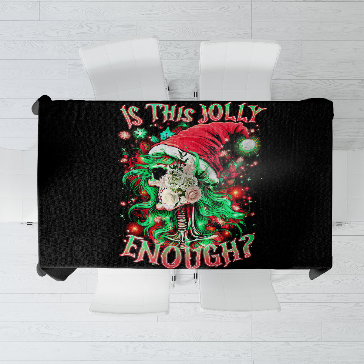 Skull Santa Girl Tablecloth Is This Jolly Enough - Wonder Print Shop