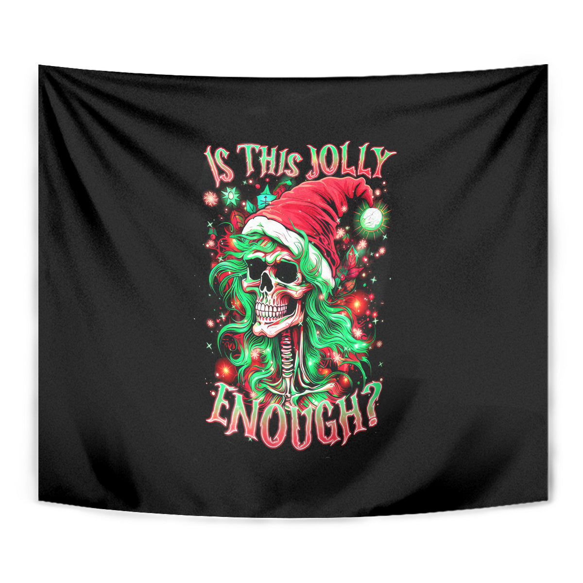 Skull Santa Girl Tapestry Is This Jolly Enough - Wonder Print Shop
