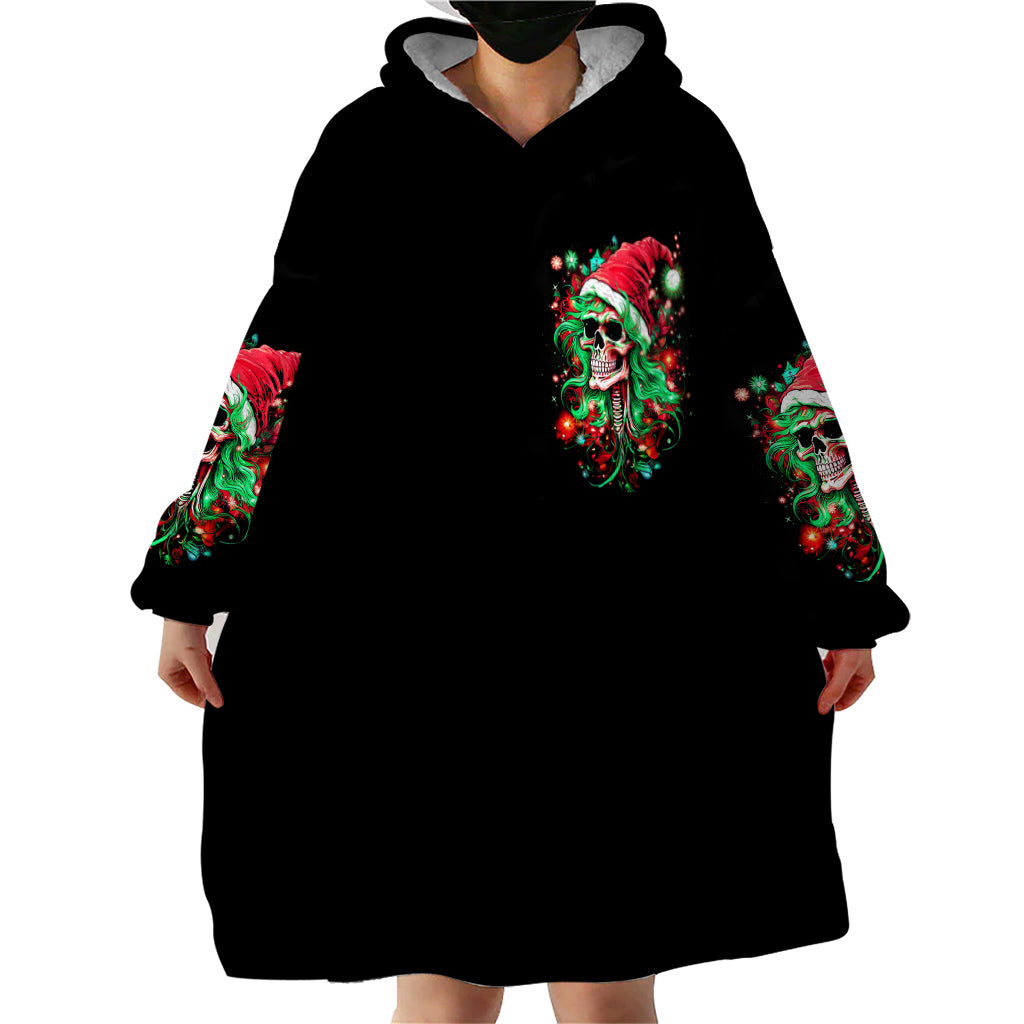 Skull Santa Girl Wearable Blanket Hoodie Is This Jolly Enough - Wonder Print Shop