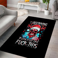 Skull Santa Claus Area Rug It's Beginning To Look A Lot Like Fuck This - Wonder Print Shop