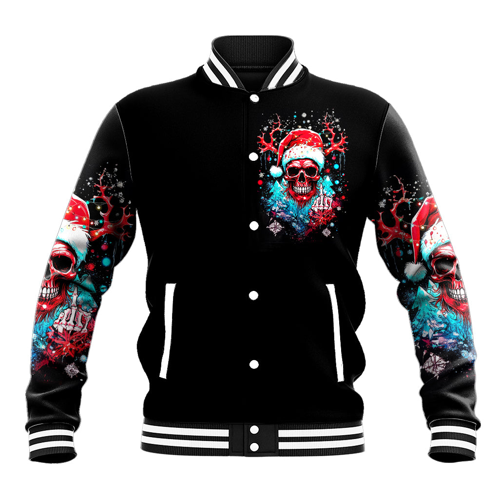 Skull Santa Claus Baseball Jacket It's Beginning To Look A Lot Like Fuck This - Wonder Print Shop