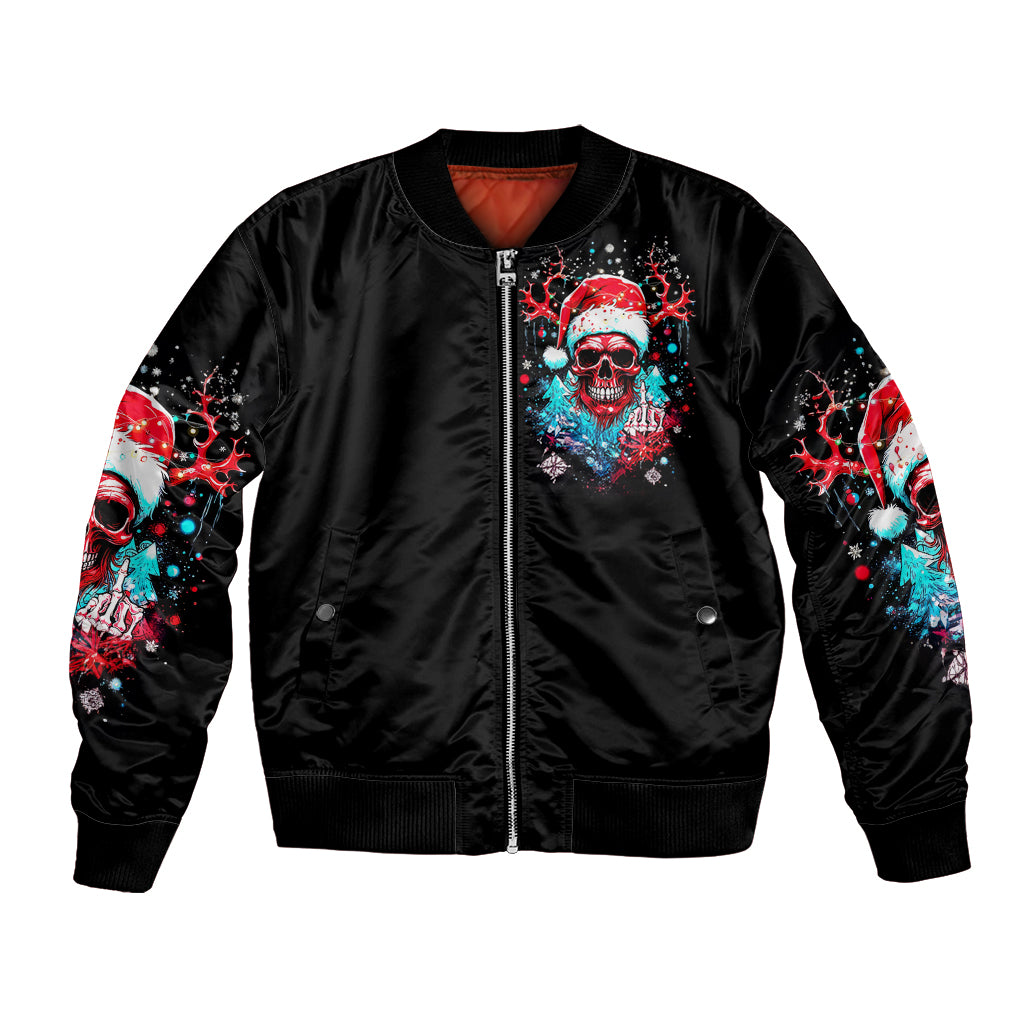Skull Santa Claus Bomber Jacket It's Beginning To Look A Lot Like Fuck This - Wonder Print Shop