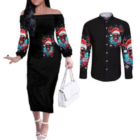 skull-santa-claus-couples-matching-off-the-shoulder-long-sleeve-dress-and-long-sleeve-button-shirt-its-beginning-to-look-a-lot-like-fuck-this