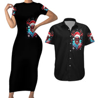 Skull Santa Claus Couples Matching Short Sleeve Bodycon Dress and Hawaiian Shirt It's Beginning To Look A Lot Like Fuck This - Wonder Print Shop