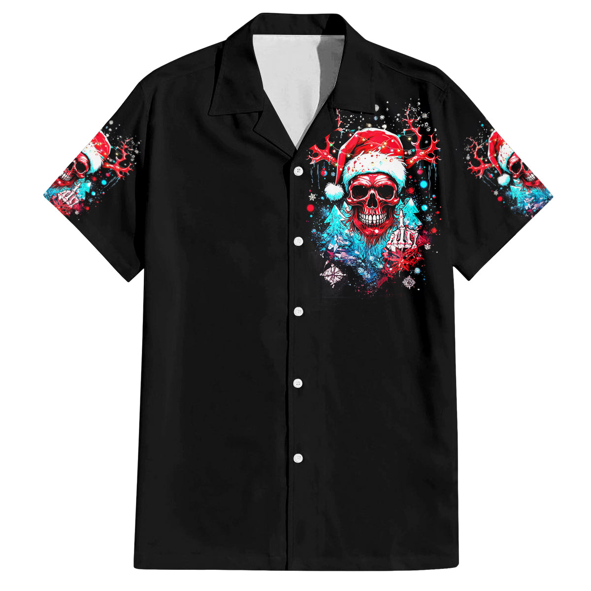 Skull Santa Claus Family Matching Long Sleeve Bodycon Dress and Hawaiian Shirt It's Beginning To Look A Lot Like Fuck This - Wonder Print Shop