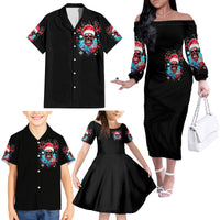 Skull Santa Claus Family Matching Off Shoulder Long Sleeve Dress and Hawaiian Shirt It's Beginning To Look A Lot Like Fuck This - Wonder Print Shop