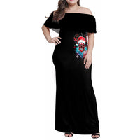 Skull Santa Claus Family Matching Off Shoulder Maxi Dress and Hawaiian Shirt It's Beginning To Look A Lot Like Fuck This - Wonder Print Shop