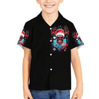 Skull Santa Claus Family Matching Short Sleeve Bodycon Dress and Hawaiian Shirt It's Beginning To Look A Lot Like Fuck This - Wonder Print Shop