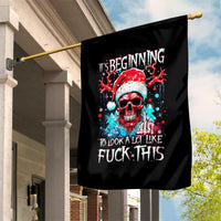 Skull Santa Claus Garden Flag It's Beginning To Look A Lot Like Fuck This - Wonder Print Shop