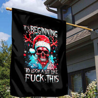 Skull Santa Claus Garden Flag It's Beginning To Look A Lot Like Fuck This - Wonder Print Shop