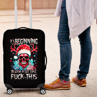 Skull Santa Claus Luggage Cover It's Beginning To Look A Lot Like Fuck This - Wonder Print Shop