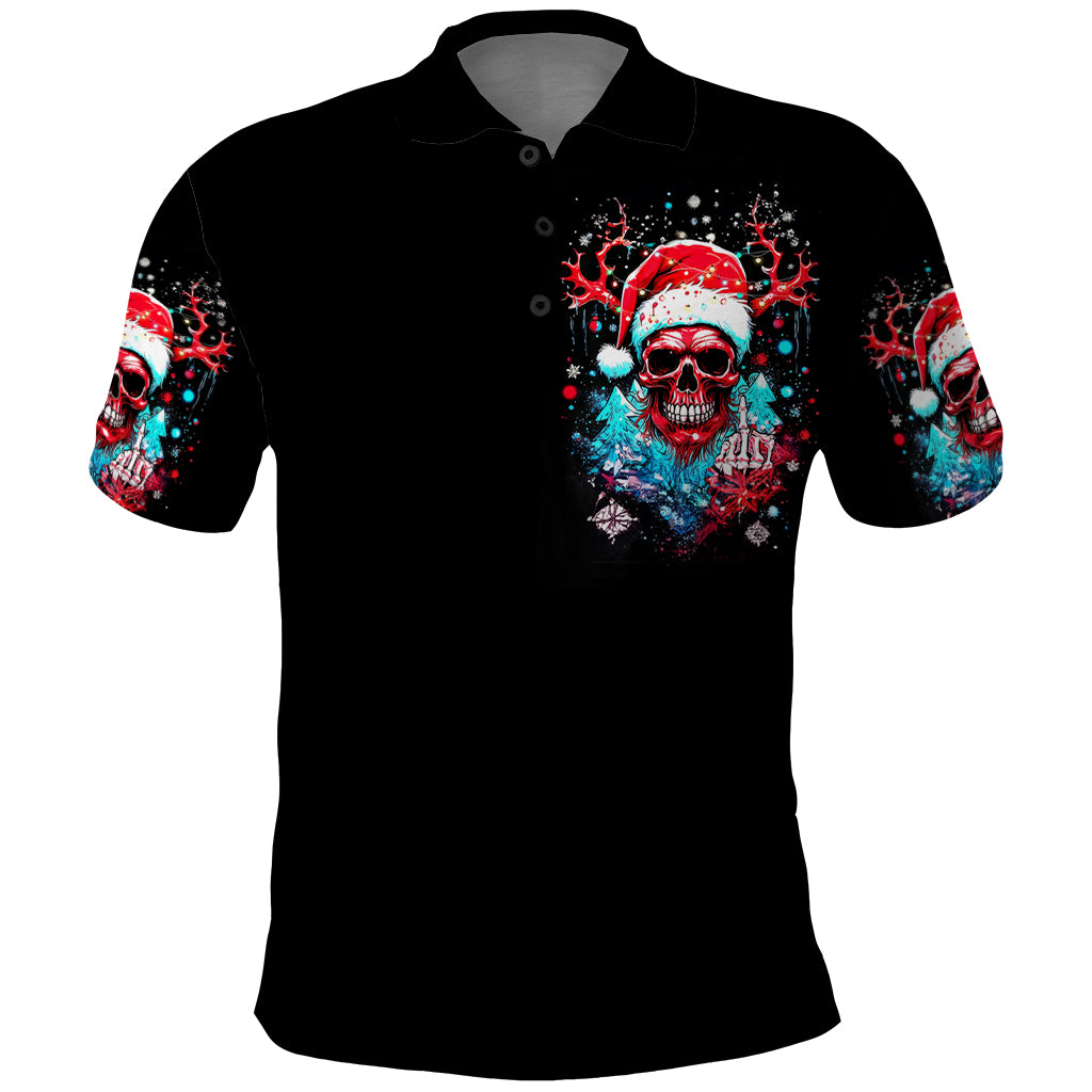 Skull Santa Claus Polo Shirt It's Beginning To Look A Lot Like Fuck This - Wonder Print Shop