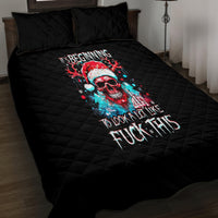 Skull Santa Claus Quilt Bed Set It's Beginning To Look A Lot Like Fuck This - Wonder Print Shop