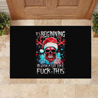 Skull Santa Claus Rubber Doormat It's Beginning To Look A Lot Like Fuck This - Wonder Print Shop