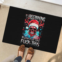 Skull Santa Claus Rubber Doormat It's Beginning To Look A Lot Like Fuck This - Wonder Print Shop