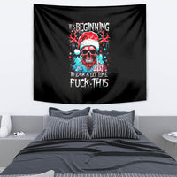 Skull Santa Claus Tapestry It's Beginning To Look A Lot Like Fuck This - Wonder Print Shop