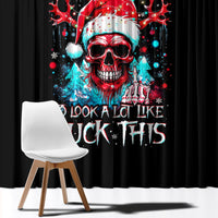 Skull Santa Claus Window Curtain It's Beginning To Look A Lot Like Fuck This - Wonder Print Shop