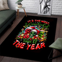 Skull Santa Claus Area Rug It's The Most Time Of The Year - Wonder Print Shop